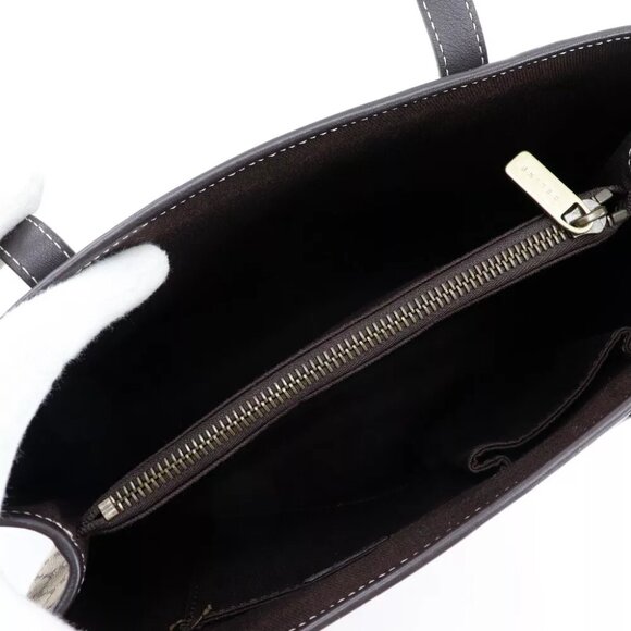 CELINE Macadam Handbag Brown canvas/Calfskin Women - Picture 3 of 8